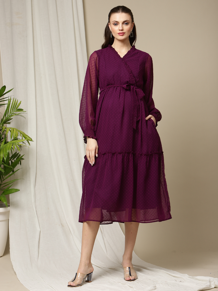Dark Purple Maternity Dress