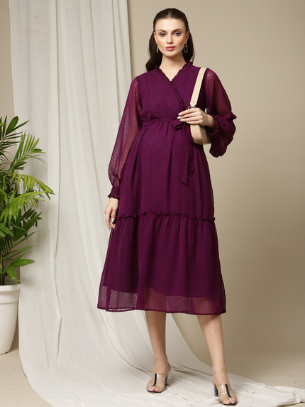Purple Maternity Dress