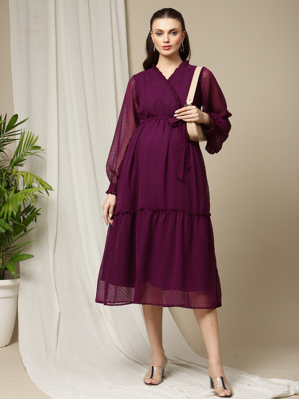 Maternity Wear online - Custom Made Georgette Maternity Dress – Anveshana  Clothing
