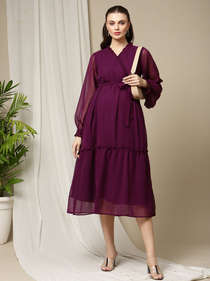Dark Purple Maternity Dress