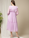 Maternity Purple Ruffle Dress
