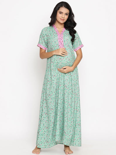 Buy Best Seller 3 Pcs Set Indian Special Combo Offer Pure Cotton Maternity/feeding  Gown Kurti Set Both Zip for Easy Baby Feeding,soft Colour, Online in India  - … | Ladies gown, Feeding