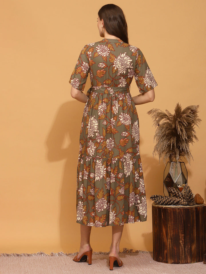 Feeding Floral Printed Midi Dress