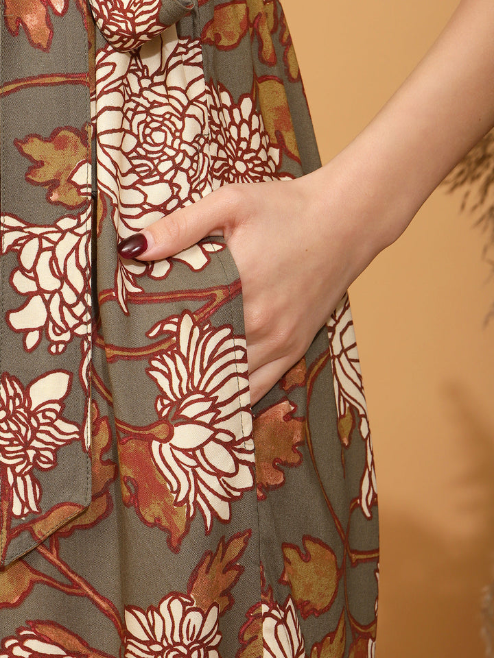 Feeding Floral Printed Midi Dress