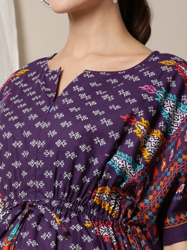 Border Print Nursing Kaftan