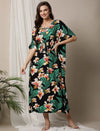 Floral Printed feeding Kaftan in black colour - front