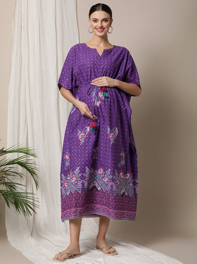 Floral Print Maternity Kaftan