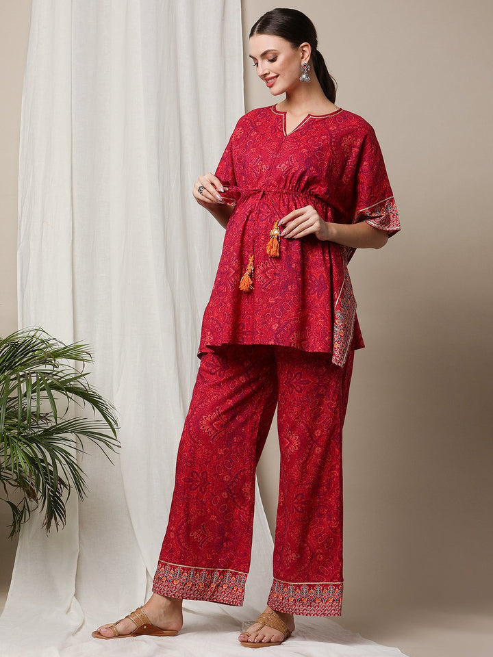 2pc. Maternity/Feeding Kaftan Tunic & Palazzo Set