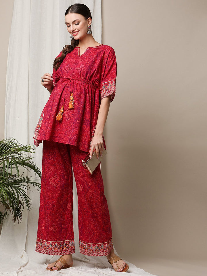 2pc. Maternity/Feeding Kaftan Tunic & Palazzo Set