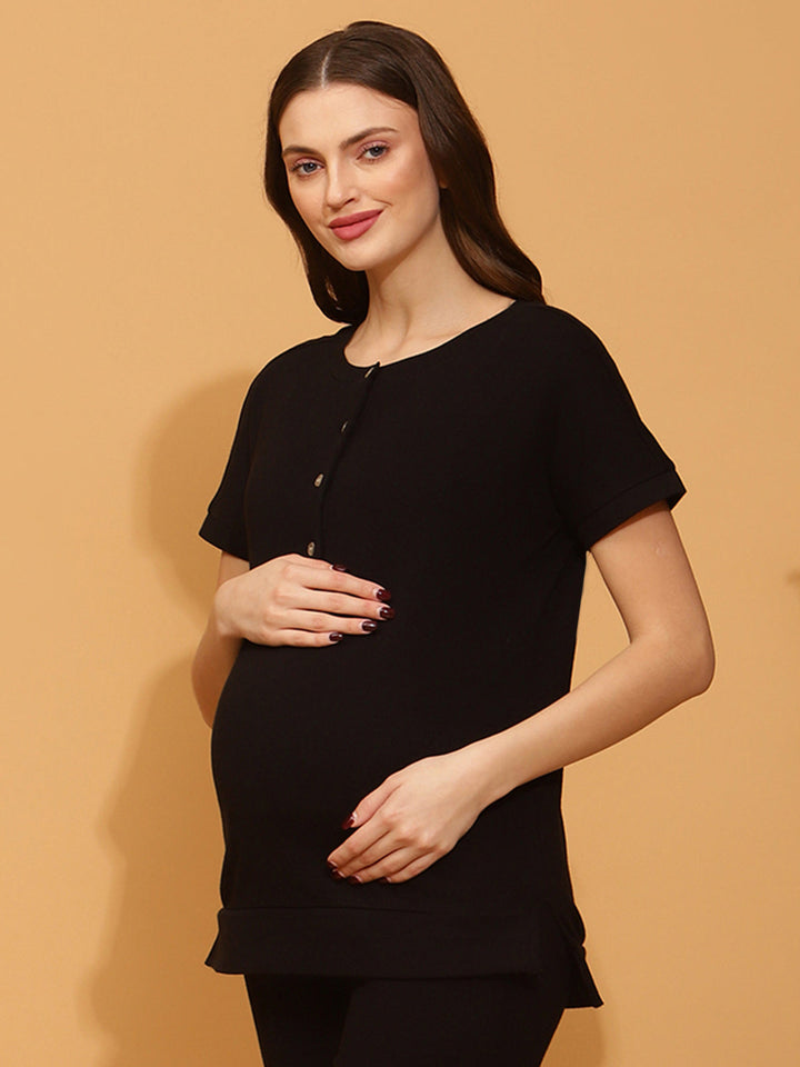 Maternity Ribbed-Knit Top