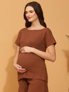 Maternity Casual T-shirt- Brown
