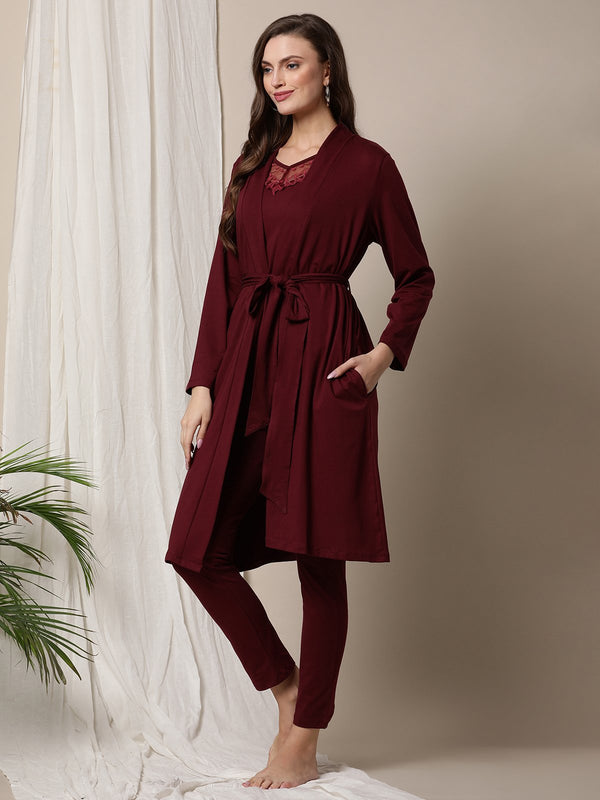 3pc. Feeding Pajama Set With Robe