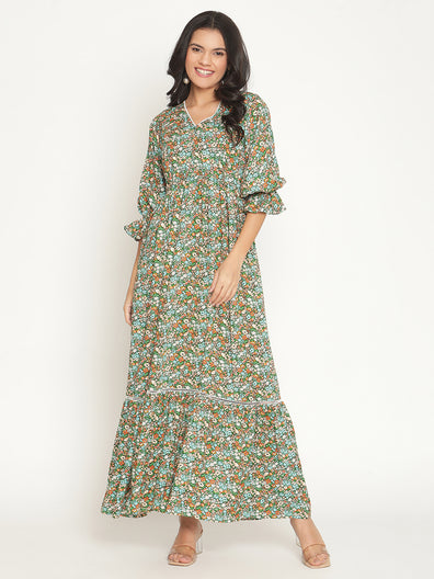 Floral Casual Feeding Maxi Dress