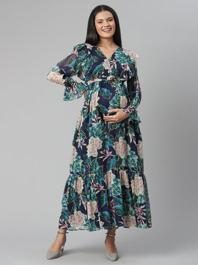 Maternity Tiered Maxi Dress