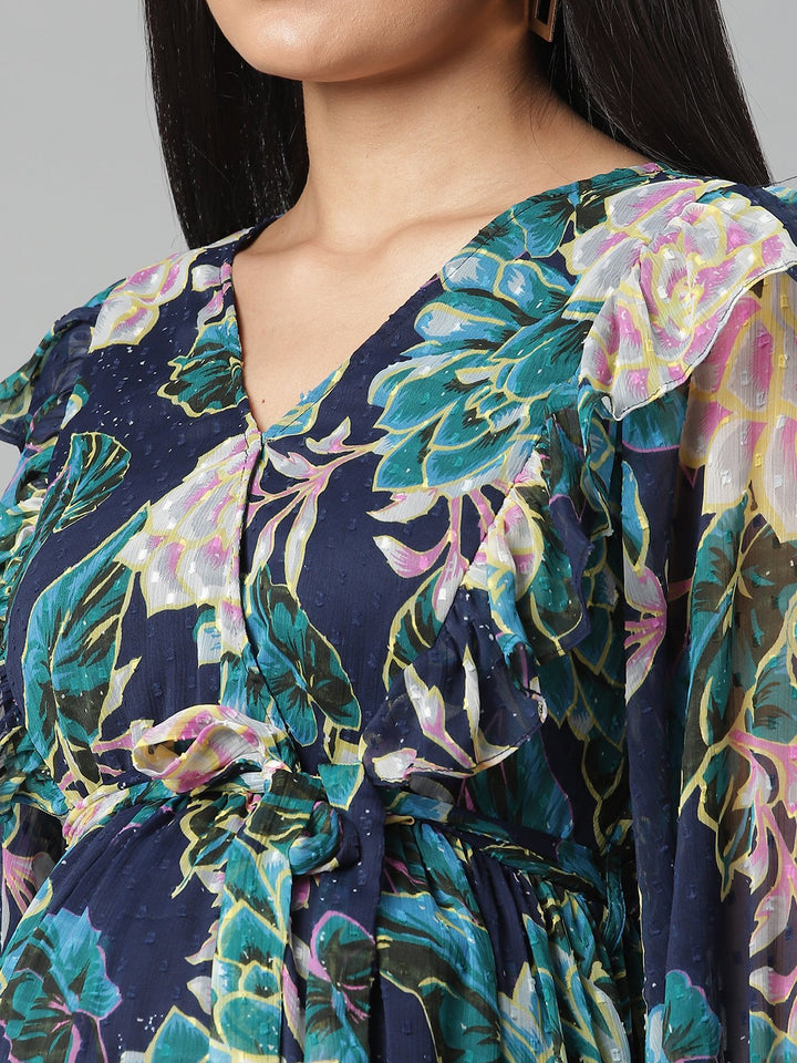 V-neck Maternity Maxi Dress