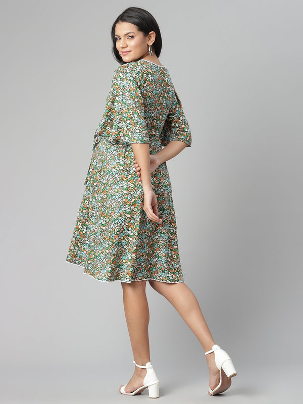 Floral Maternity Midi Dress