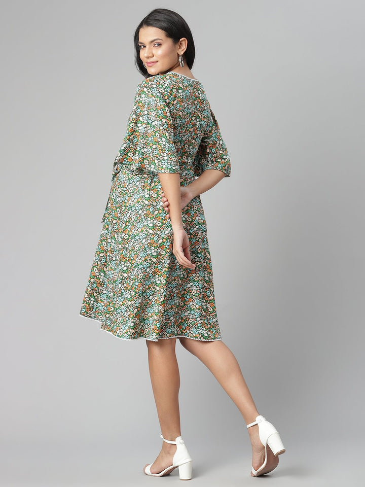 Floral Maternity Midi Dress