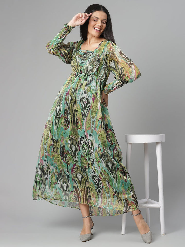 Nursing Smocked Maxi Dress
