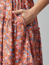 Floral Tiered Sleeve Maternity Dress