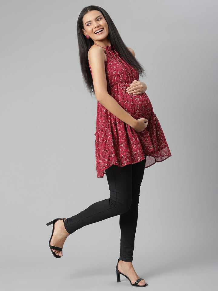 Maternity Tiered Halter Top