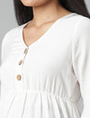 Linen Cotton Maternity Top- White
