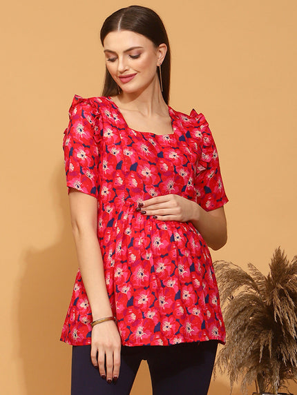 Maternity Floral Cotton Top