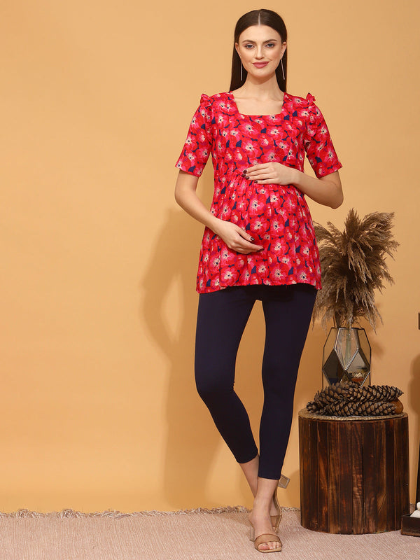 Maternity Floral Cotton Top