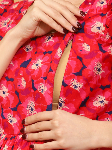 Maternity Floral Cotton Top