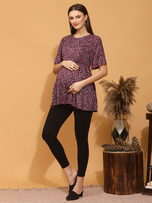 Cotton Floral Maternity Top