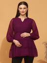 Maternity Purple Tiered Top