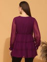 Maternity Purple Tiered Top