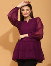 Maternity Purple Tiered Top