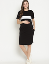 Maternity Stretchy T-shirt Dress- Black