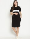 Maternity Stretchy T-shirt Dress- Black