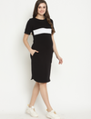 Maternity Stretchy T-shirt Dress- Black