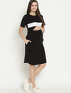 Maternity Stretchy T-shirt Dress- Black