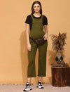 Maternity Dungarees- Forest Green