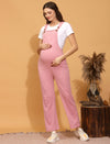 Maternity Dungarees- Pink
