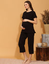 Maternity Lounge Sleep Set- Black
