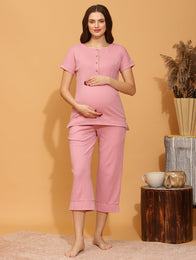 Maternity Rib-knit Lounge Set