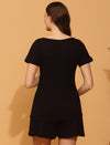 Maternity Shorts with T-shirt Set- Black