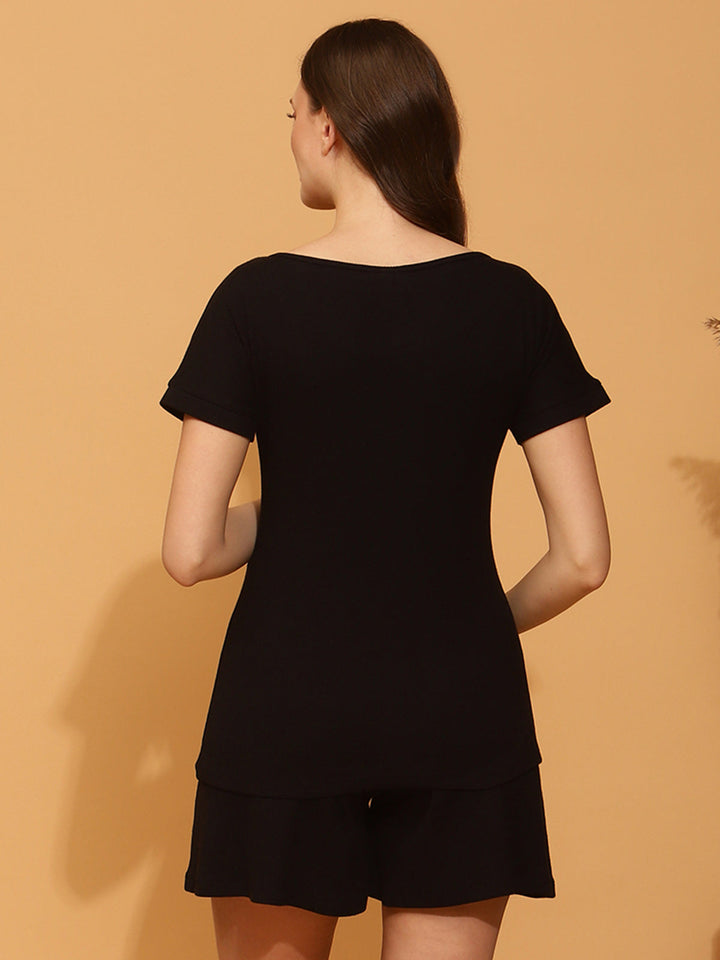 Maternity Casual T-shirt- Black