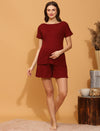 Maternity Shorts with T-shirt Set- Burgundy