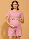 Maternity Casual T-shirt- Pink