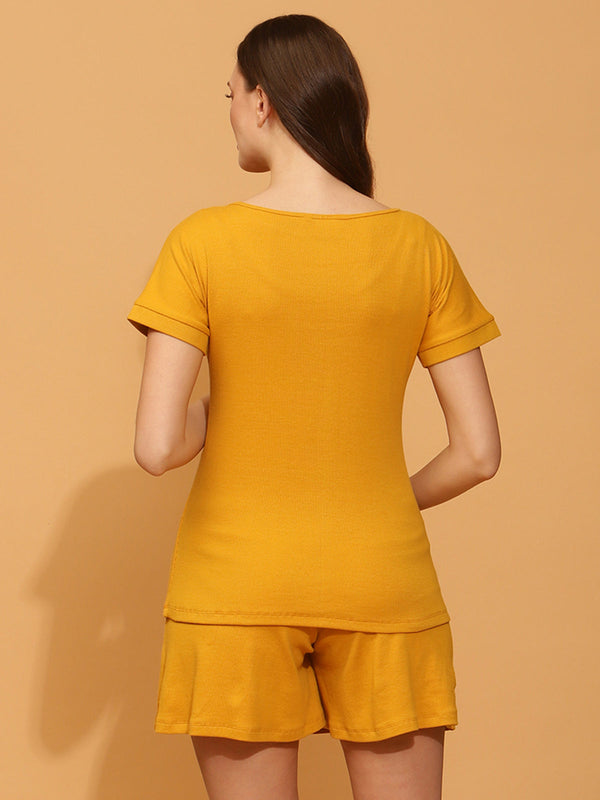 Maternity Ribbed-knit Short Sets