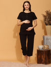 Pregnancy Lounge Capri Pants- Black