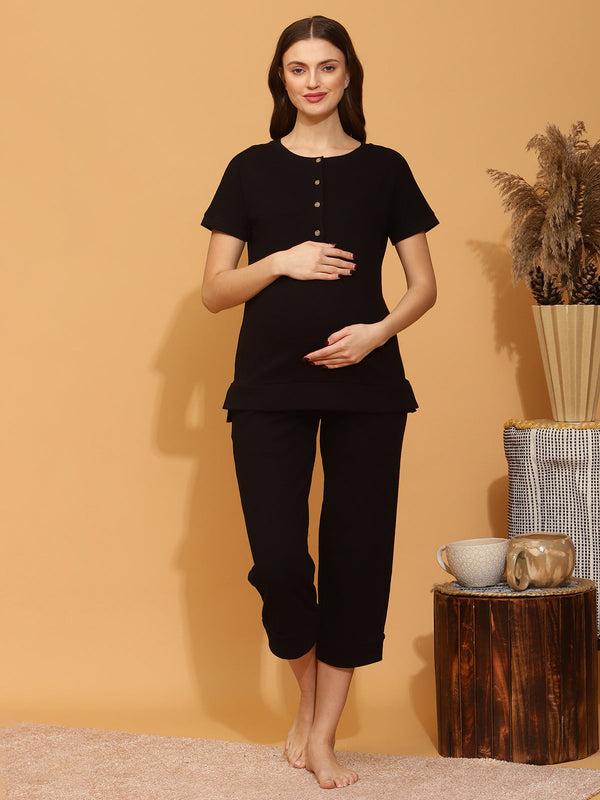 Pregnancy Ribbed-Knit Pajama