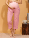Pregnancy Lounge Capri Pants- Pink