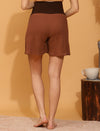 Maternity Knit Shorts - Brown
