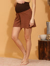 Maternity Knit Shorts - Brown